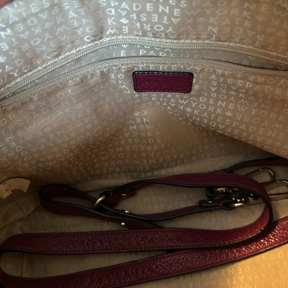 Kate Spade magenta top handle with cross body strap satchel - Picture 9 of 14